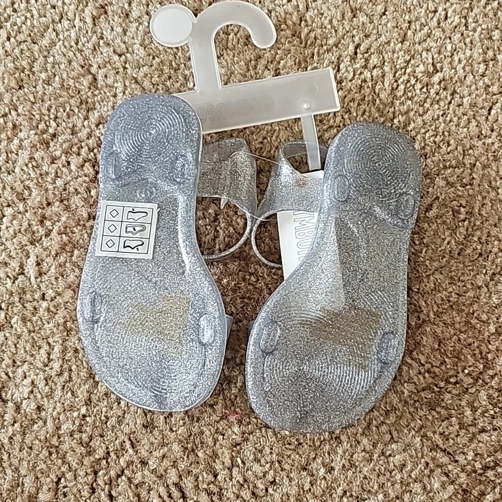 Gymboree Silver Glitter Jelly Sandal Size 9